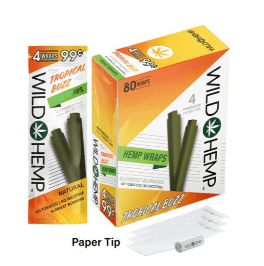 4pk Hemp Wraps By Wild Hemp Tropical Buzz