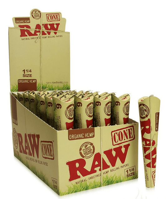 Organic Pre-Rolled  RAW Cone 6pk 1 1/4" By RAW